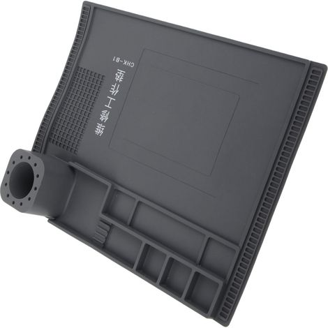 Tapis de travail en silicone résistant à la chaleur, protection thermique, matelas de réparation électronique 40x30 cm gris (1/5)