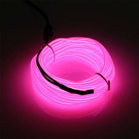 EL cord 5 meters/16.4 feet battery pack, bright neon tube cord logo EL cord light flexible 3 lighting patterns neon light kit, used to make your own Halloween and Christmas party DIY car bar decoratio (1/5)