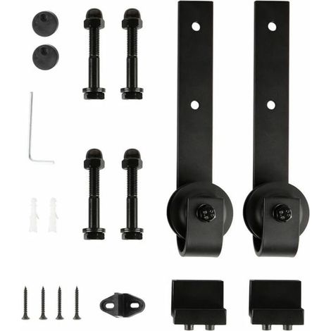 Roulette Pour Porte Coulissante - Charge Max 50 Kg - Convient Rails Standard - Silencieuse Et Fluide - Kit De Roulettes Noir ×1 (1/5)