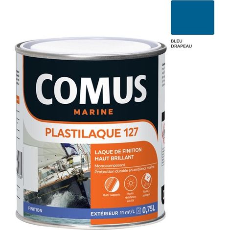 PLASTILAQUE 127 BLEU DRAPEAU 0.75 L - Laque marine de finition Brillante haut de gamme - COMUS MARINE (1/4)