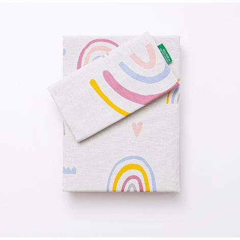 BENETTON JUEGO DE 3 PZS DE CAMA (FUNDA NÓRDICA + FUNDA DE ALMOHADA + SÁBANA BAJERA) RAINBOW KIDS BE (1/5)