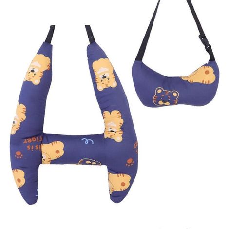 Oreiller Voyage Enfant Forme H - Coussin Sécurité Voiture Sieste Auto - 55 x 70 cm - 1 Pièce (1/5)