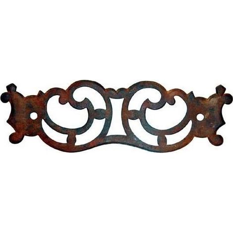 Applique fer rouillé - Entraxe : 115 mm - Hauteur : 50 mm - Décor : Rouillé ciré - Largeur : 162 mm - DUBOIS
