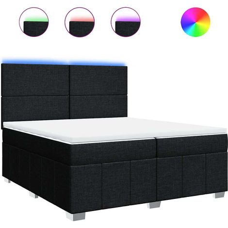 Maison Exclusive - Giroletto a Molle con Materasso Nero 200x200 cm in Tessuto (1/5)