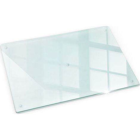 Planche à découper en verre trempé transparent 80x52 cm – Résistante aux chocs et à la chaleur – Hygiénique et facile à nettoyer