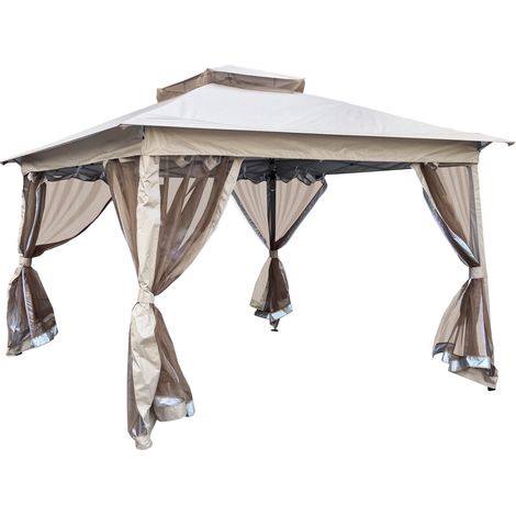 Pavillon Gartenpavillion Pergola Metall Outdoor Kleopatra 335x335x270cm faltbar (1/2)