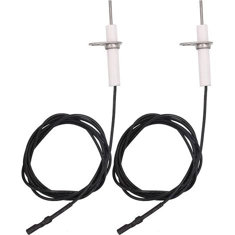 2Pc 38" Ignitor Wire - Remplacement de l’Assemblage d’électrode en céramique, Ignition Electrode Can DIY Bending for Gas Burner Ceramic Spark Plug Ignition Electrode Replacement (1/5)