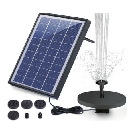 Pompe à eau solaire flottante, pompe solaire de secours avec panneau de 2,5 W, 6 buses (1/5)