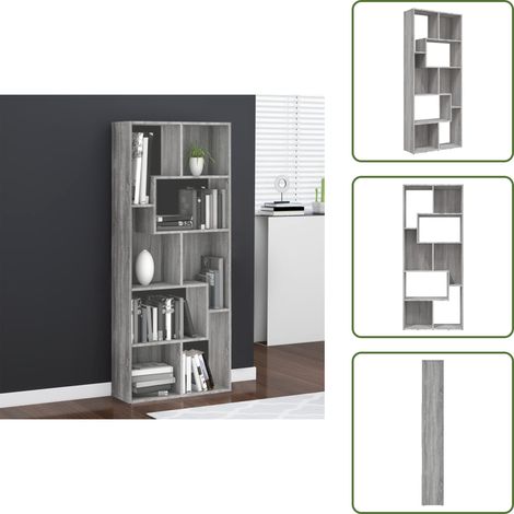 Bücherregal Grau Sonoma 67x24x161 cm Holzwerkstoff - Bücherregal - Regal - Holzmöbel - Wohnraumgestaltung - Grau Sonoma (1/5)