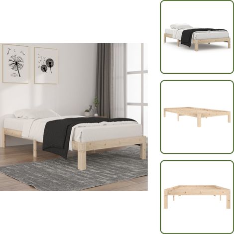 Letto in pino - vidaXL Giroletto in Legno Massello di Pino 100x200 cm -