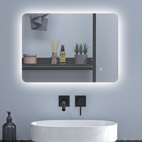 Badezimmerspiegel Wandspiegel LED Badspiegel 3 farben Dimmbar Memory Funktion 60x40cm (1/5)