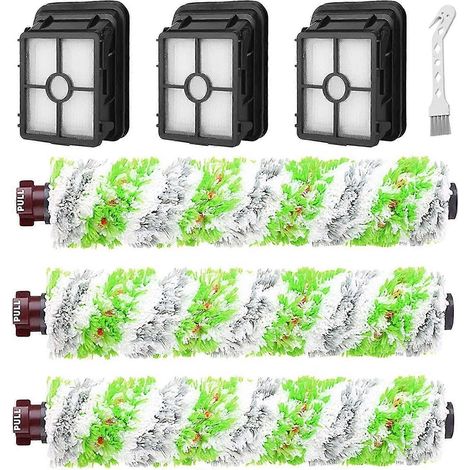 Kit di ricambio da 6 pezzi per aspirapolvere Bissell Crosswave Pet Pro 2306a e Crosswave Series 1785, comprendente 3 confezioni di spazzole a rullo 2460 e 3 filtri da 18 pollici. (1/5)