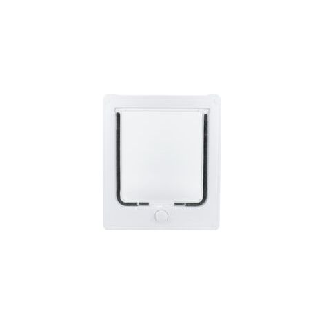 Chatière blanche ajustable 4 positions - Cadre 23.5 x 27.5 cm - Pour chat, avec système de verrouillage sécurisé (1/5)