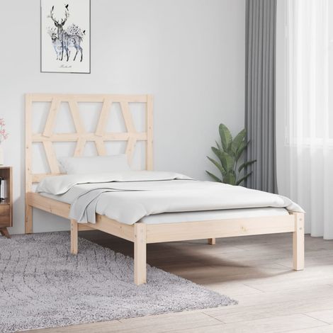 Bed Frame without Mattress Solid Wood Single vidaXL (1/5)