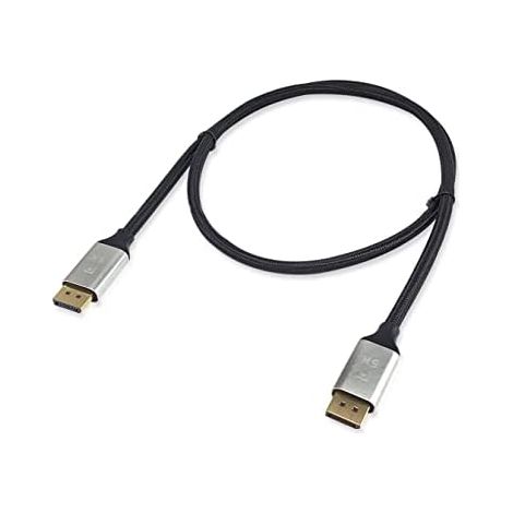 connecteur displayport to displayport premium 1.4 8k/60hz 2m tressé en coton et aluminium equip 119262 (1/3)