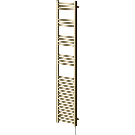 Colore Pizarro Brushed Brass 1800mm x 400mm Straight Electric Heated Towel Rail (1/5)