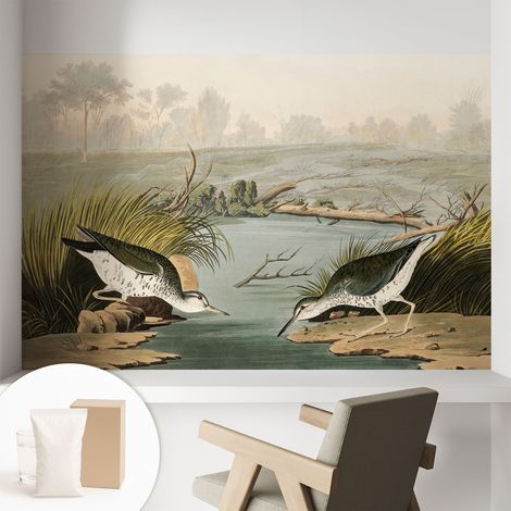 Papier peint décoratif avec colle pour salon, chambre à coucher et bureau – Design moderne et facile à poser Paysage paisible 104x70 cm (1/5)