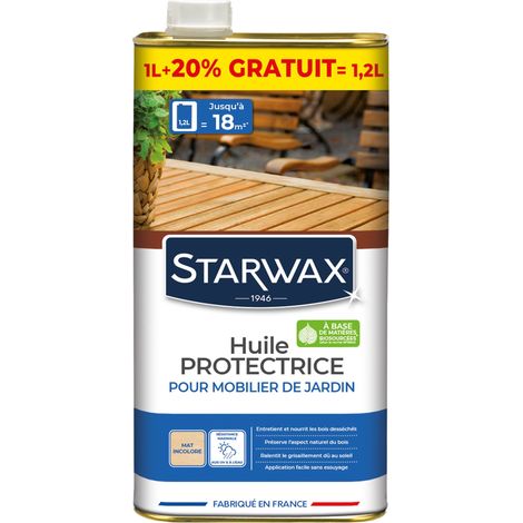 Huile protectrice pour mobilier de jardin 1,2L Incolore STARWAX