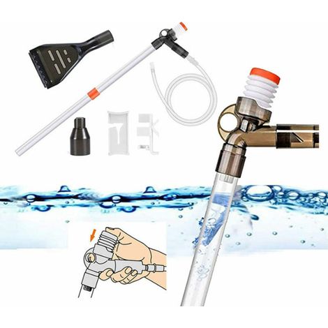 Aquarium-Kiesreiniger, Aquarium-Wasserwechsler, Aquariumreiniger mit Siphon für Wasserwechsel und Sandreiniger mit Luftdruckknopf, zum Aufhängen