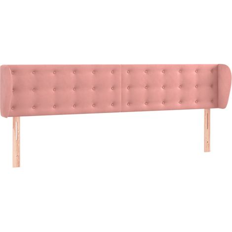 Maison Exclusive - Testiera ad Orecchio Rosa 183x23x78/88 cm in Velluto (1/5)