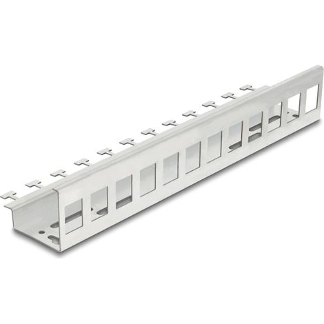 Delock Soporte metÃ¡lico Keystone de 12 puertos para montaje en carril DIN y pared