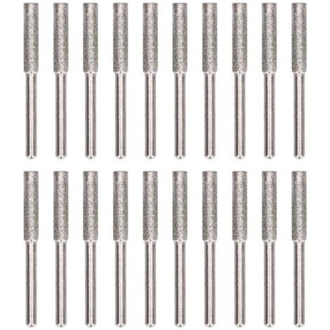 20 Pieces Chainsaw Chain Grinding Head, Rotary Sharpening Tool with File, Accessories Kit Silver 4.8mm (1/5)