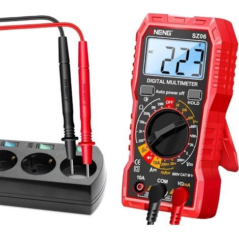 Digitales Multimeter-Testgerät, AC/DC-Spannungs- und Gleichstrommessung, professionelles Ohmmeter und Amperemeter, automatisches Multimeter mit Widerstandsmessung, Dioden und Summer, tragbares Elektro (1/5)