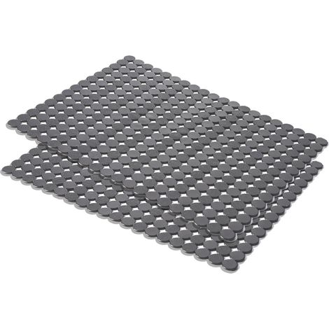 2 Pièces Tapis Evier Cuisine Tapis d'évier Découpable Noir Protection Evier PVC Tapis d'évier Décoratif Tapis D'évier de Cuisine pour Protéger l'évier Contre la Aaleté et les Rayures (40x30 cm) (1/5)