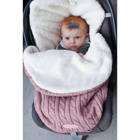 Gigoteuse D'emmaillotage - Tricot De Coton - Pour Bébé 0 À 12 Mois - Rose - 68 X 38 Cm - 1 Pièce (1/3)