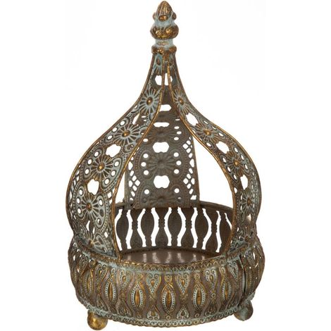 Portavelas de metal dorado 15x15x23.5 (1/5)