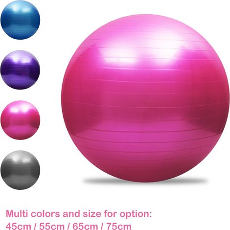Boule de Yoga Anti-éclatement, épaissie, stabilité, équilibre, Barre de Pilates, exercice de Fitness physique, pompe à Air, cadeau, 45CM / 55CM, 65CM, 75CM (1/5)