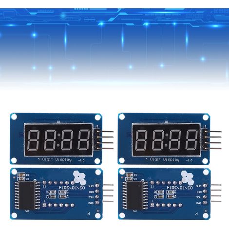 Module d'affichage LED à 4 chiffres (4 pièces) avec luminosité réglable, indicateur d'horloge et blocs intégrés pilote TM1637. (1/5)