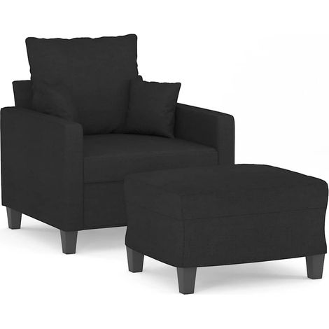 Maison Exclusive - Poltrona con Poggiapiedi Nero 60 cm in Tessuto