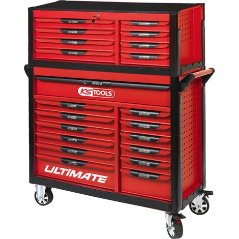 KS Tools - Servante 13 tiroirs et coffre 8 tiroirs, vide - 809.0021