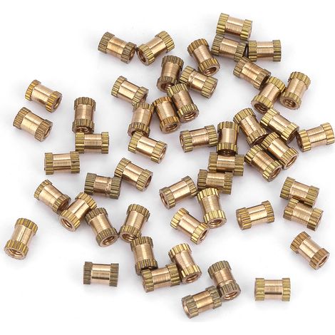 Écrous cylindriques moletés en laiton M2.5, moulés avec insert (M2.563.5 50 pièces) (1/5)