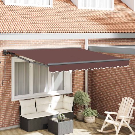 Markisenrahmen Braun 350 x 250 cm Polyester mit PU-Beschichtung
