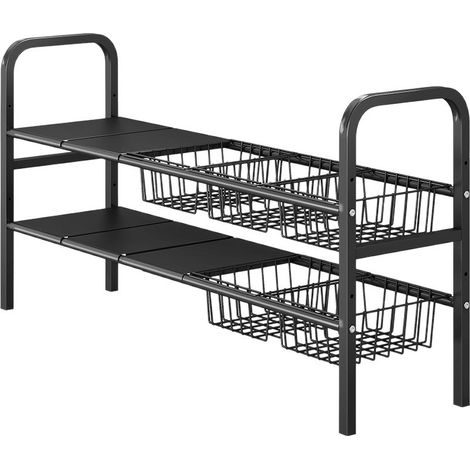 Étagère Extensible pour Évier, Organisateur de Rangement sous l'Évier, Étagère de Cuisine Réglable avec Séparateurs, Rangement sous Lavabo pour Salle de Bain et Cuisine (1/5)