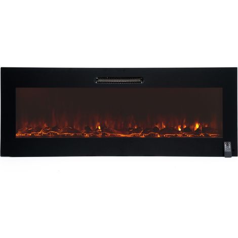 Elektro Wandkamine für Innenbereich 2000W Kekai Oregon 127x16x48 cm mit Feuersimulation 2 Stufen mit Fernbedienung