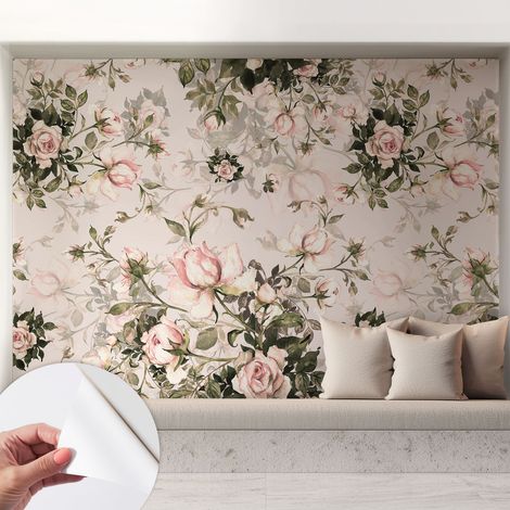 Papier peint autocollant adhésif décoratif avec motifs pour salon et chambre a motif Motif floral 208x146 cm (1/5)