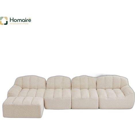 Canapé modulable en polaire multicolore avec accoudoirs 366 x 165 x 79 cm HOMAIRE (1/5)