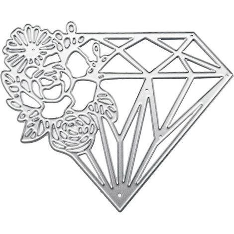 Pochoirs de découpe en métal Rose Diamond pour scrapbooking, cartes et décoration en relief (1/5)