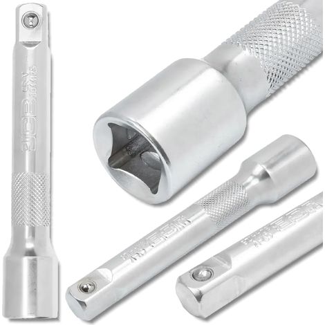 Prolunga per bussola JCB da 1/2" in acciaio Cr-V, 125 mm