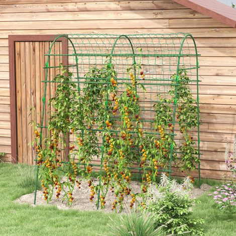 Enrejado para plantas 144x167x206 cm verde en acero con red y altura ajustable (1/5)