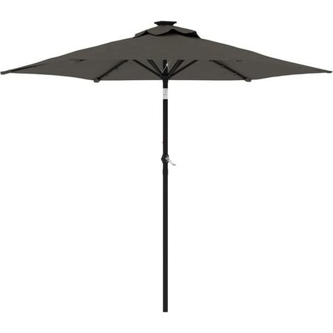 Paravent de jardin, avec mât en acier gris anthracite, dimensions : 225 x 225 x 212 cm (1/5)