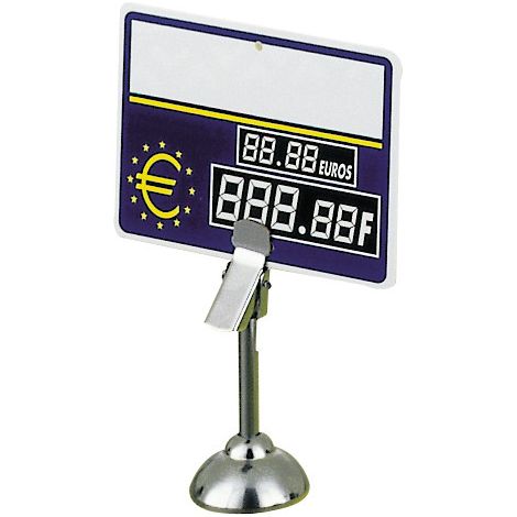 Porte Etiquette sur Socle + Pince h50 mm - L2G