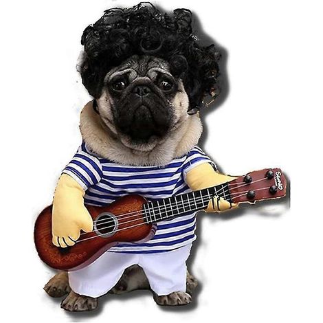 Lustiges Halloween-Kostüm Haustier Hund Gitarrenkostüm M