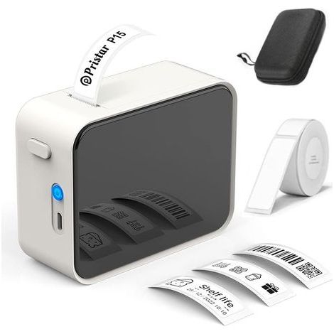 Imprimante d'étiquettes Bluetooth thermique compacte – Impression codes-barres et QR – Résistante à l'eau et à l'huile – Autonomie 4h (1/5)