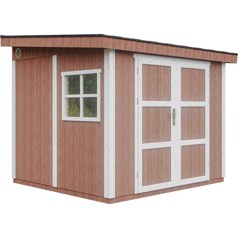 Gartenhaus Premium Qualität 5,9 m² - H231x248x294 cm - Timbela M938-REDWOOD RED (1/5)