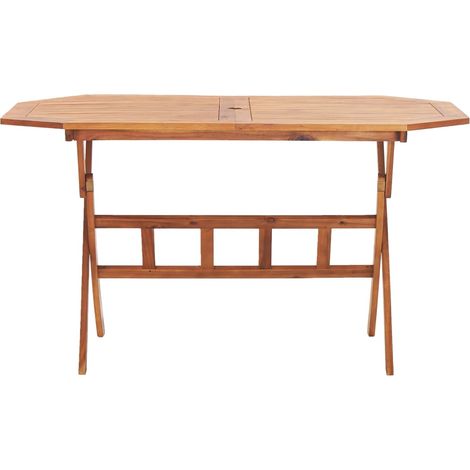 Table de jardin pliable Table d'appoint, Table de Balcon, 135 x 85 x 75 cm Bois d'acacia massif OIB9677E (1/5)