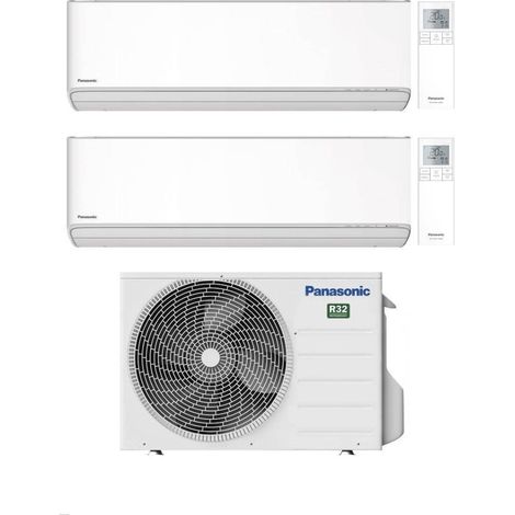 Panasonic Climatizzatore Dual Split Etherea White 12+18 con CU-3Z68TBE Inverter R-32 Wi-Fi Classe A++